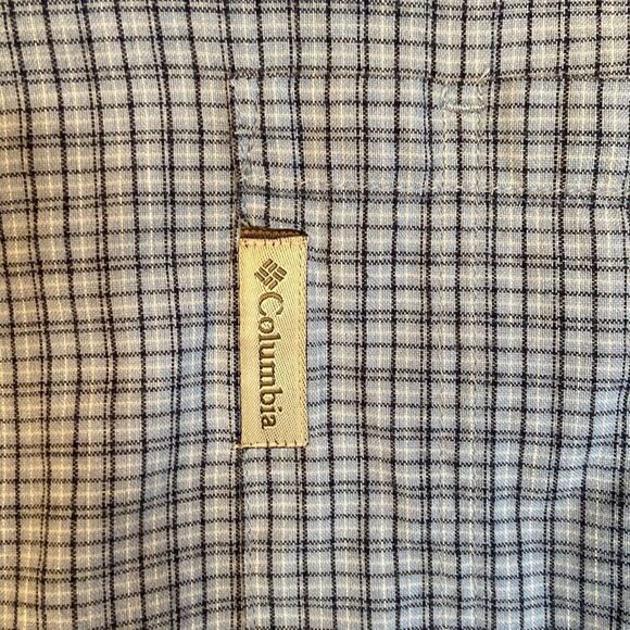 Columbia Blue Check Button Down Short Sleeve Shirt Men Size 2XL EUC - Picture 6 of 10
